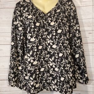 Christopher and Banks Floral Blouse Detailed Like New Worn Once Size M